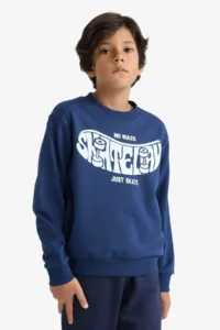 DeFacto Crew Neck Printed Sweatshirt Boy - Image 3