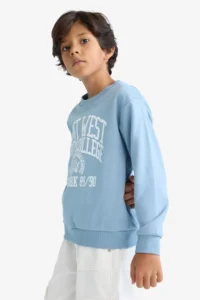 DeFacto Crew Neck Printed Sweatshirt Boy - Image 4