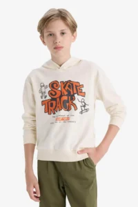 DeFacto Hooded Printed Sweatshirt Boy - Image 3