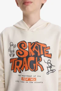 DeFacto Hooded Printed Sweatshirt Boy - Image 4