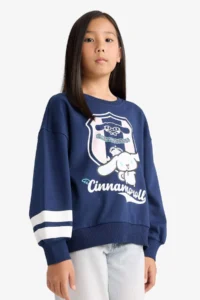 DeFacto Girl's Hello Kitty Oversize Wide Fit Crew Neck Sweatshirt - Image 5