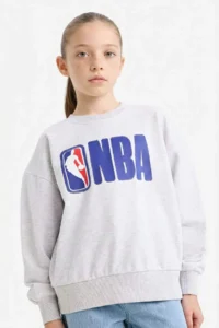 DeFacto NBA Oversize Wide Fit Crew Neck Sweatshirt Girls - Image 3