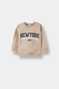DeFacto Crew Neck Printed Soft Fuzzy Inside 2-Piece Sweatshirts for Baby Boy - Image 2