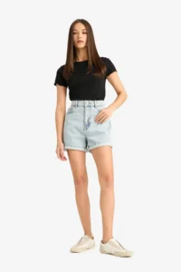 DeFacto Fitted Crew Neck Basic Plain Short Sleeve White T-Shirt - Image 2