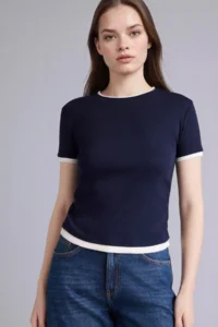 DeFacto 100% Cotton slim Fit Rib T-Shirt