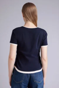 DeFacto 100% Cotton slim Fit Rib T-Shirt - Image 5