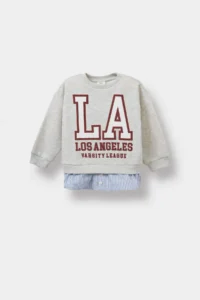 DeFacto Crew Neck Printed Soft Fuzzy Inside School Sweatshirt Baby Girl - Image 3