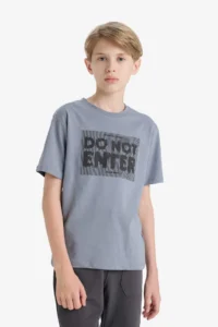 DeFacto Crew Neck Printed Short Sleeve T-Shirt Boy - Image 3