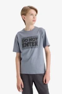 DeFacto Crew Neck Printed Short Sleeve T-Shirt Boy - Image 4