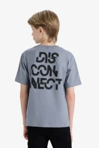 DeFacto Crew Neck Back Printed Short Sleeve T-Shirt Boy - Image 6
