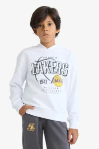 DeFacto NBA Los Angeles Lakers Hooded Sweatshirt Boys - Image 4