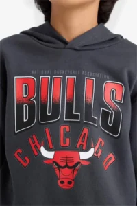 DeFacto Boys' NBA Chicago Bulls Hooded Sweatshirt 25AU - Image 5