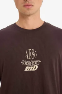 DeFacto 100% Cotton Initial D Boxy Fit Crew Neck Back Printed Short Sleeve T-Shirt - Image 6