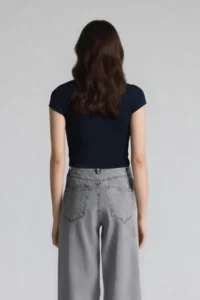 DeFacto Cool Fitted Basic Plain Rib Short Sleeve T-Shirt - Image 5
