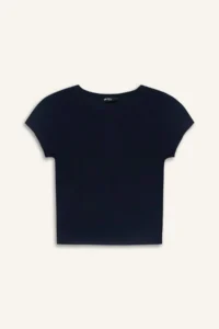 DeFacto Cool Fitted Basic Plain Rib Short Sleeve T-Shirt - Image 6