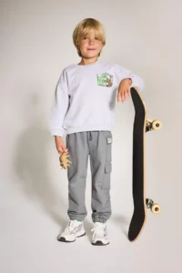 DeFacto Crew Neck Dinosaur Printed Soft Fuzzy Sweatshirt Baby Boy - Image 2