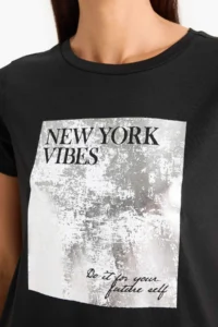 DeFacto Regular Fit Crew Neck Printed Short Sleeve T-Shirt - Image 5