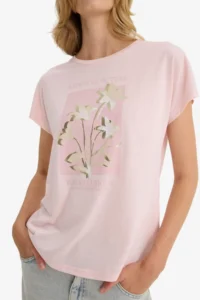 DeFacto Crew Neck Floral Short Sleeve T-Shirt - Image 4