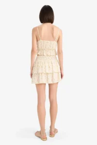 DeFacto A-Line Floral Normal Waist Crinkle Viscose Mini Skirt - Image 5