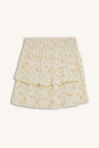 DeFacto A-Line Floral Normal Waist Crinkle Viscose Mini Skirt - Image 6