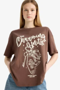 DeFacto Oversize Wide Pattern Printed Short Sleeve T-Shirt - Image 3