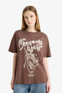 DeFacto Oversize Wide Pattern Printed Short Sleeve T-Shirt - Image 6