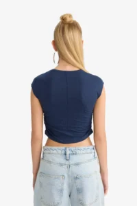 DeFacto Fitted Modal Short Sleeve T-Shirt - Image 6