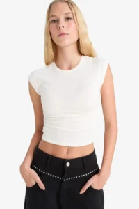 DeFacto Fitted Modal Short Sleeve T-Shirt