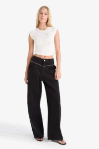DeFacto Fitted Modal Short Sleeve T-Shirt - Image 2