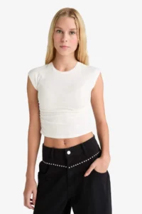 DeFacto Fitted Modal Short Sleeve T-Shirt - Image 3