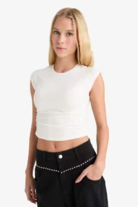 DeFacto Fitted Modal Short Sleeve T-Shirt - Image 4