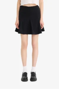 DeFacto Penye Astar Bengalin Mini Black Skirt - Image 5