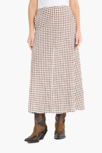 DeFacto A-Line Gingham Normal Waist Seersucker Textured Maxi Skirt - Image 3