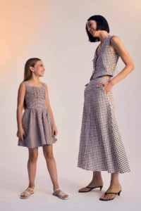 DeFacto A-Line Gingham Normal Waist Seersucker Textured Maxi Skirt - Image 6