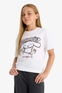 DeFacto Girl's Hello Kitty Relax Fit Crew Neck Short Sleeve T-Shirt - Image 3