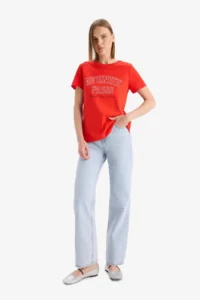 DeFacto 100% Cotton Printed Penye T-Shirt - Image 2