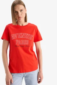 DeFacto 100% Cotton Printed Penye T-Shirt - Image 4