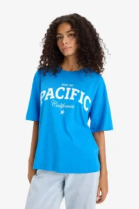 DeFacto Regular Fit Crew Neck Printed Combed Cotton Short Sleeve T-Shirt F5883ax25sm - Image 3