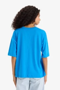 DeFacto Regular Fit Crew Neck Printed Combed Cotton Short Sleeve T-Shirt F5883ax25sm - Image 6