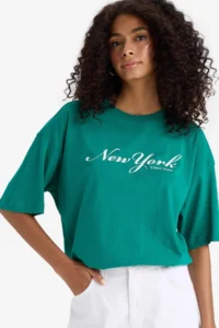 DeFacto Regular Fit Crew Neck Printed Combed Cotton Short Sleeve T-Shirt - Image 3