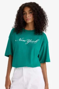 DeFacto Regular Fit Crew Neck Printed Combed Cotton Short Sleeve T-Shirt - Image 4