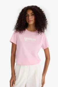 DeFacto 100% Cotton Printed Penye T-Shirt - Image 4