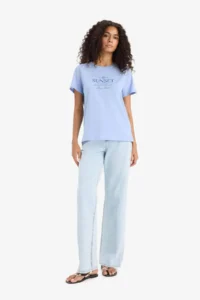 DeFacto 100% Cotton Printed Penye T-Shirt - Image 2