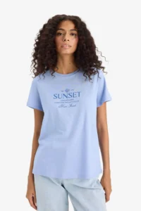 DeFacto 100% Cotton Printed Penye T-Shirt - Image 4
