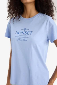 DeFacto 100% Cotton Printed Penye T-Shirt - Image 5