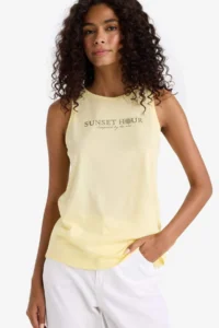 DeFacto Relax Fit Crew Neck Printed Tank Top - Image 3