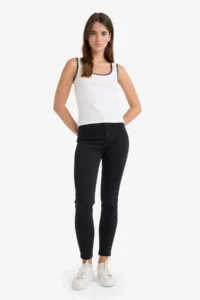 DeFacto slim Fit Narrow Cut Round Neck Rib Tank Top - Image 2