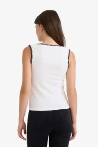 DeFacto slim Fit Narrow Cut Round Neck Rib Tank Top - Image 6
