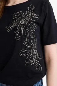 DeFacto New Season Regular Fit Crew Neck Embroidered Combed Cotton Short Sleeve T-Shirt - Image 4