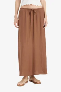 DeFacto A Cut Normal Waist Crinkle Fabric Midi Skirt - Image 4